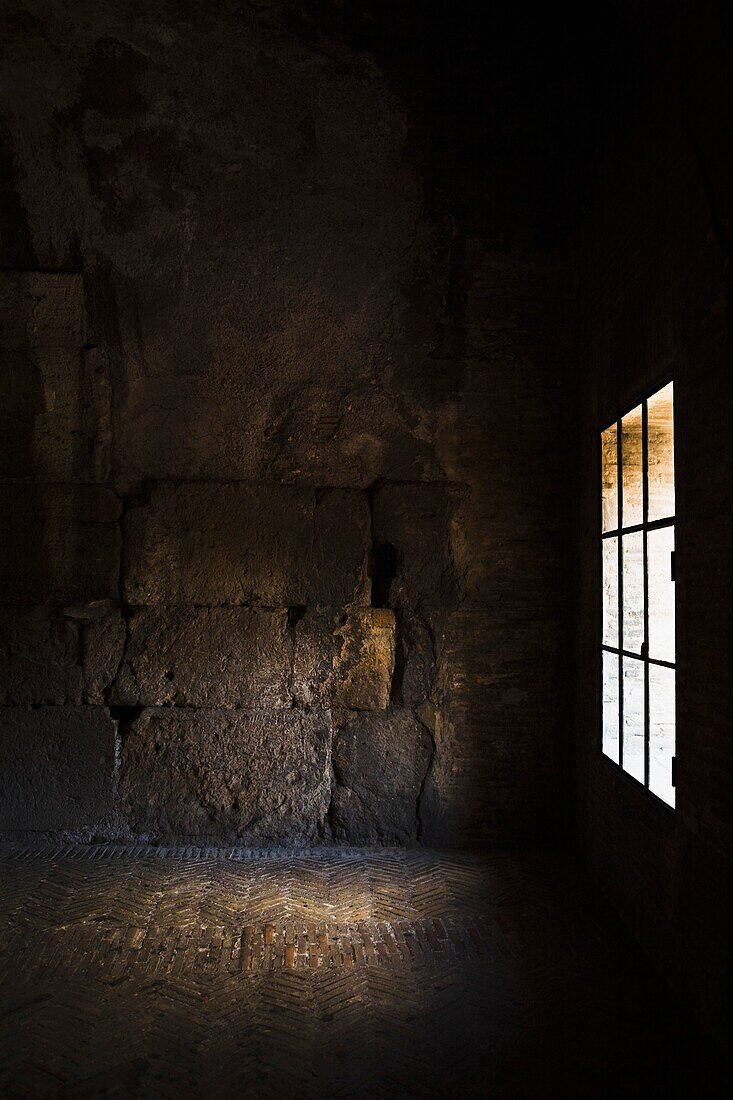 Sunlight Through Window In Dark Room; Rome, Italy