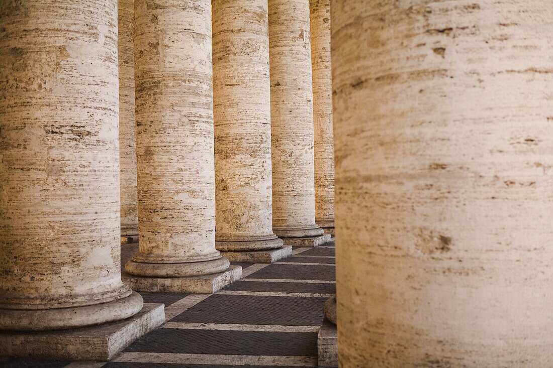 Columns At Saint Peter's Square; Vatican City, Rome, Italy