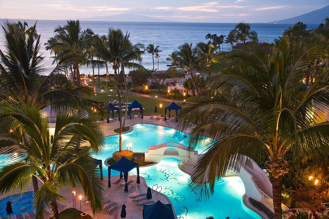 View From The Fairmont Kea Lani Resort; Wailea, Maui, Hawaii, Usa