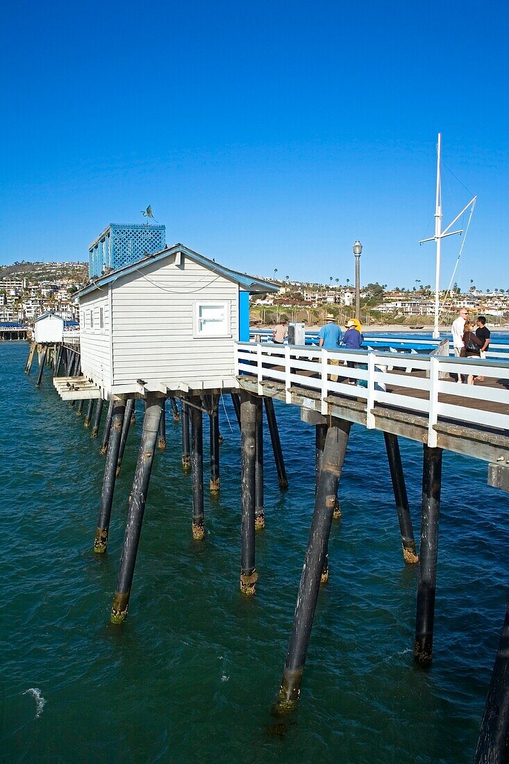 People Walking On Municipal Pier; San Clemente, Orange County, California, Usa