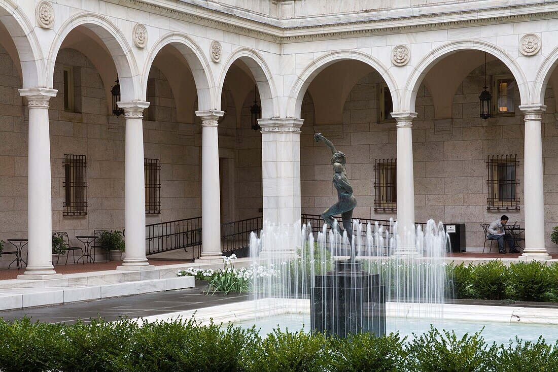 Courtyard Of Boston Public Library; Copley Square, Boston, Massachusetts, Usa