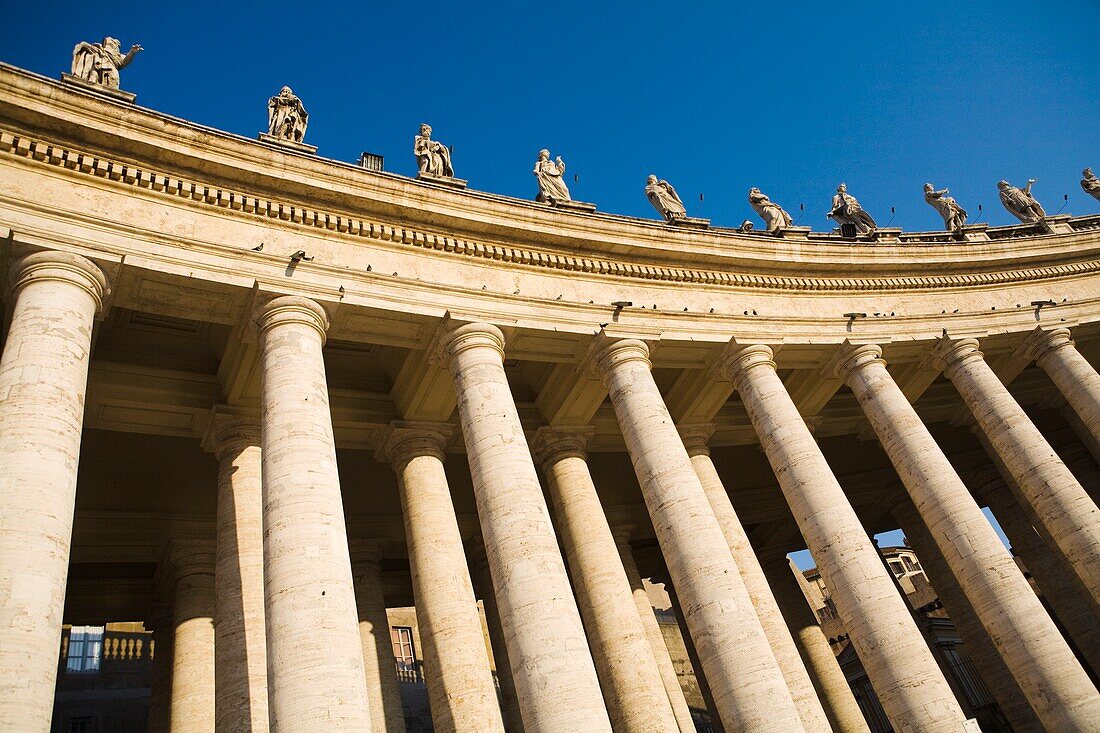 Columns At Saint Peter's Square, Low Angle View; Vatican City, Rome, Italy