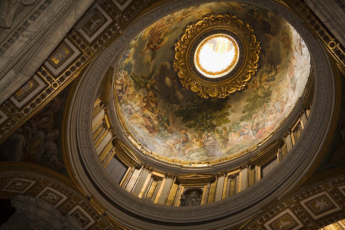 Dome In Saint Peter's Basilica, Low Angle View; Vatican City, Rome, Italy