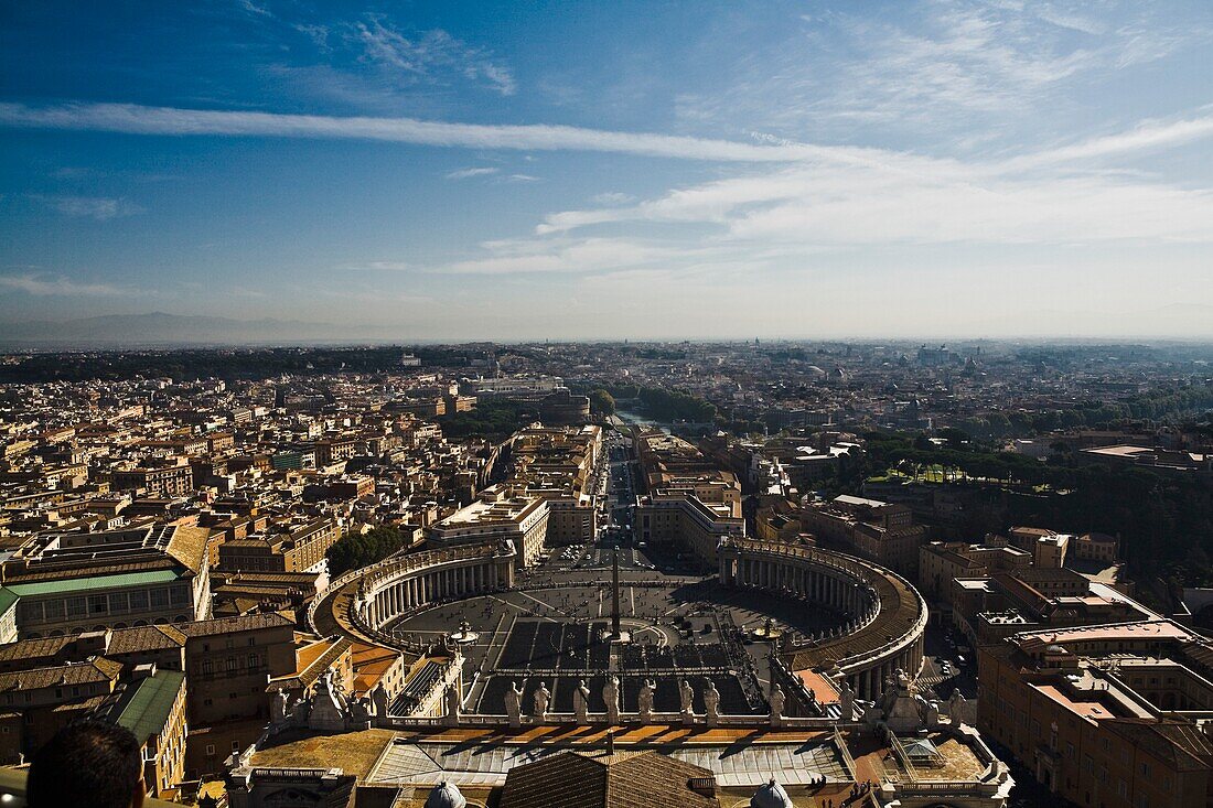 High Angle View Over Saint Peter's Plaza; Vatican City, Italy