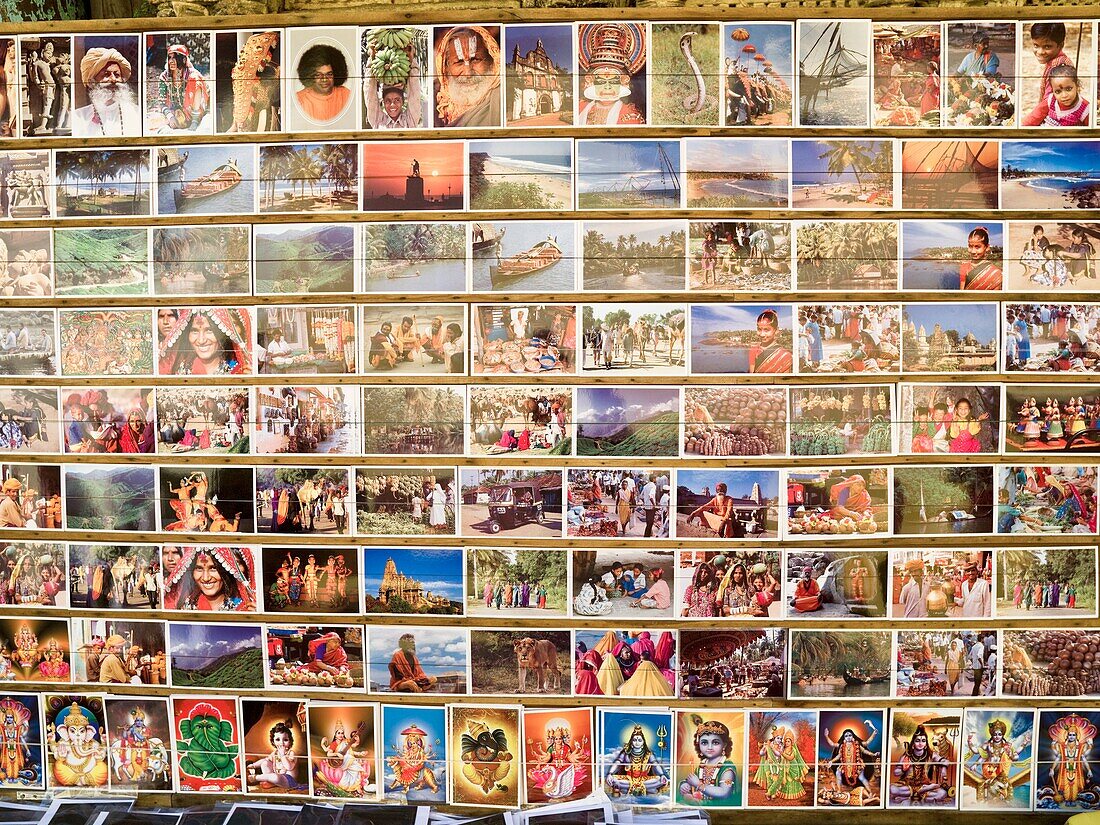 Postcards On Display; Jewtown, Cochin, Kerala, India