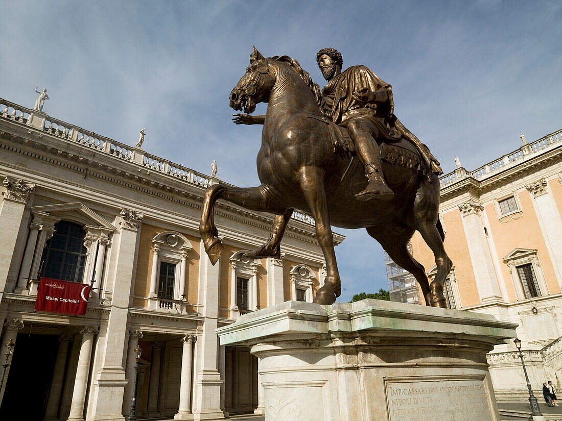Low Angle View Of Victor Emmanuel Monument At Piazza Del Campidoglio; Rome Italy