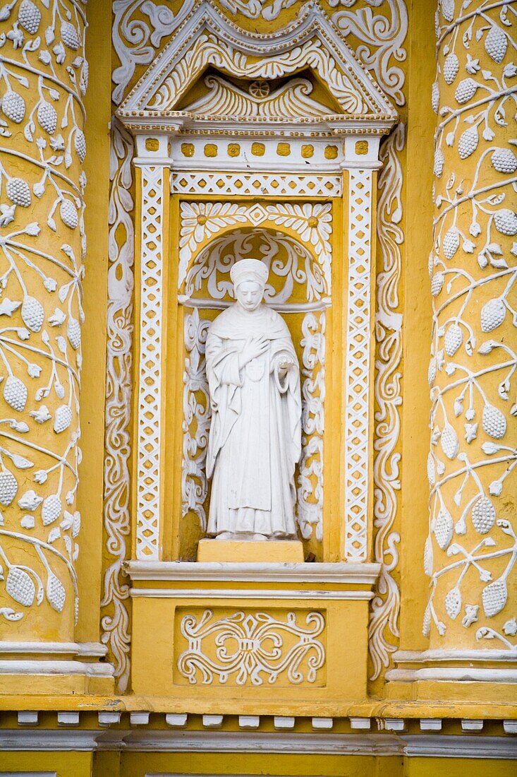 Statue Of Saint In Church's Facade; Antigua, Guatemala