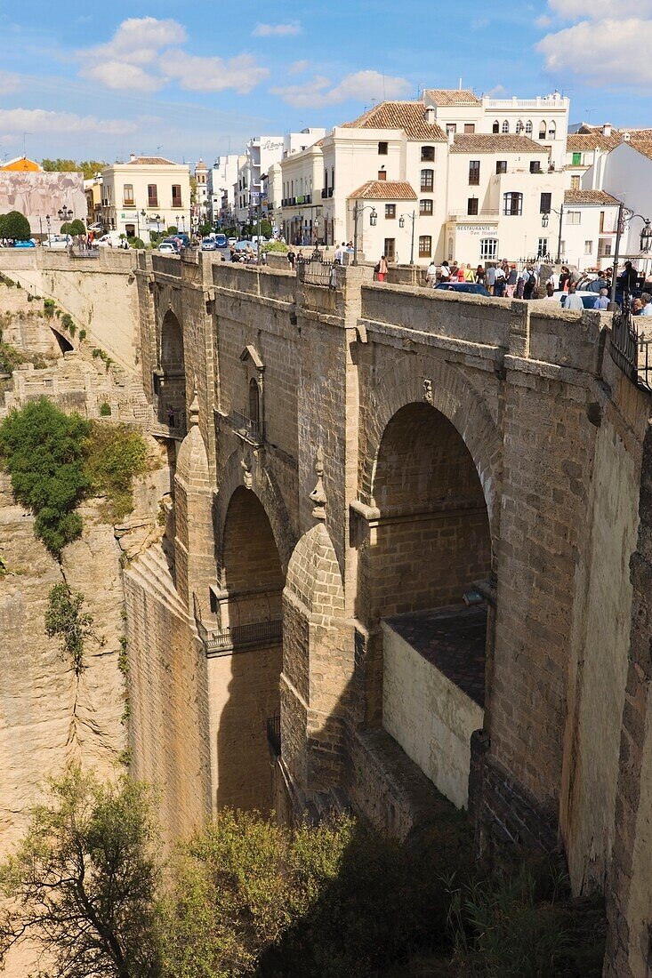 Puente Nuevo und Tajo-Schlucht; Ronda, Provinz Malaga, Spanien