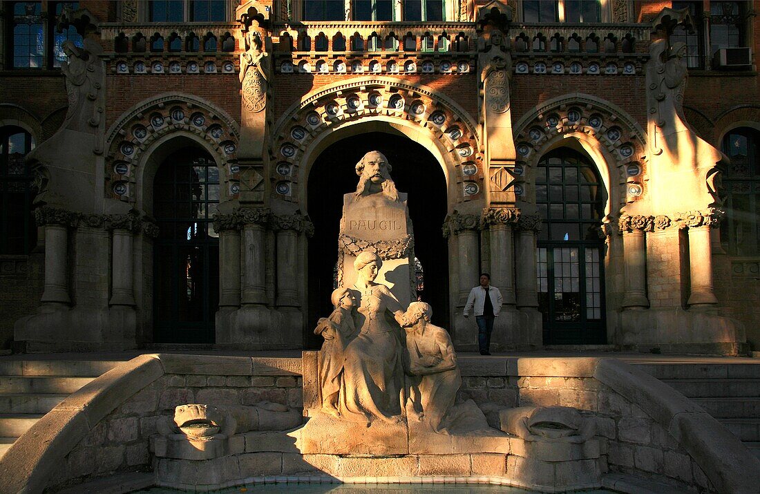 Catalonia,Barcelona,Spain; The Entrance To The Hospital St. Pau