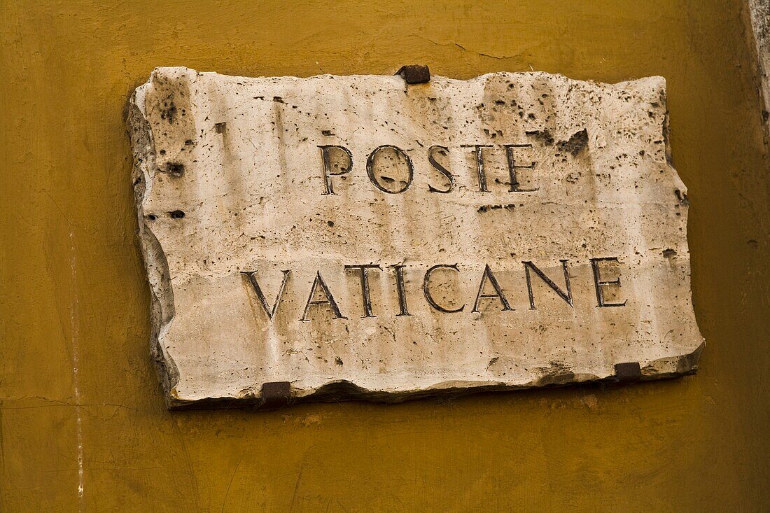 Vatican Post Office Sign; Rome, Italy