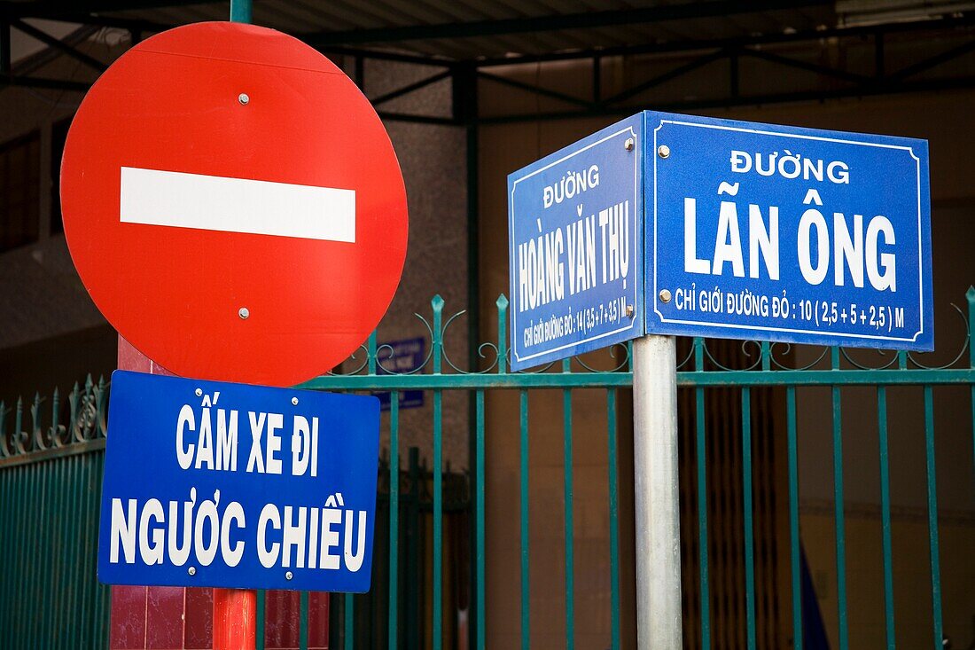 Road Signs; Nha Trang, Southern Vietnam Region, Vietnam