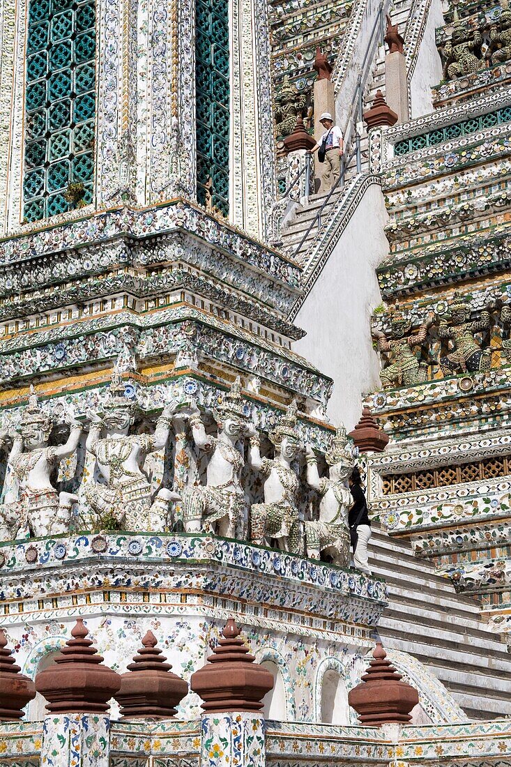 Pagoda Steps At Wat Arun (Temple Of The Dawn); Bangkok, Thailand