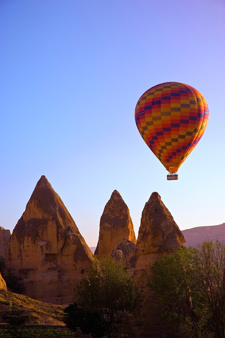 Balloons Over Goreme Valley; Cappadocia, Anatolia,Turkey
