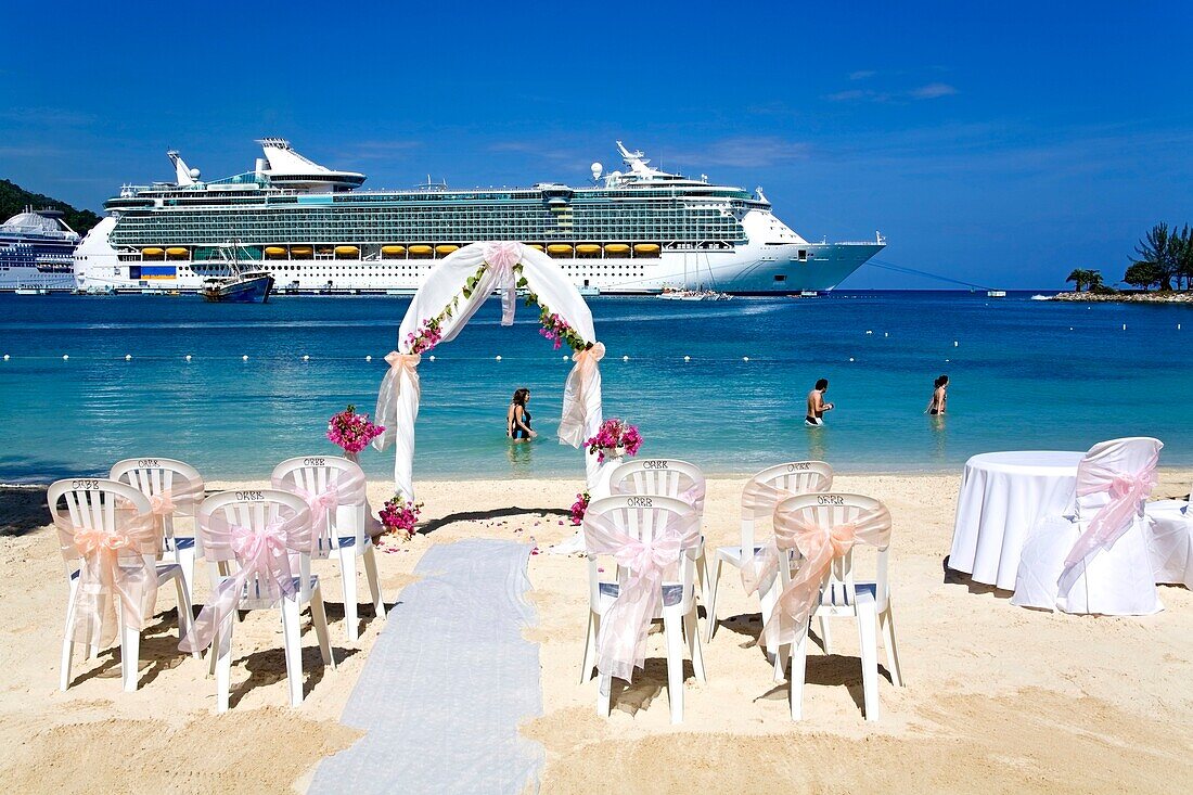 Wedding Trellis On Turtle Beach; Ocho Rios, St. Ann's Parish, Jamaica, Caribbean