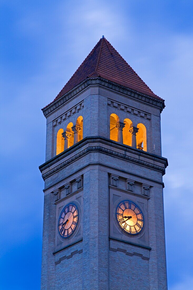 Clock Tower In Riverfront Park; Spokane, Washington, Usa