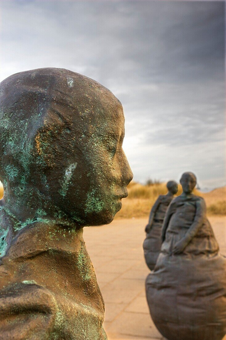The Conversation Piece Statues In South Shields; Tyne And Wear,England