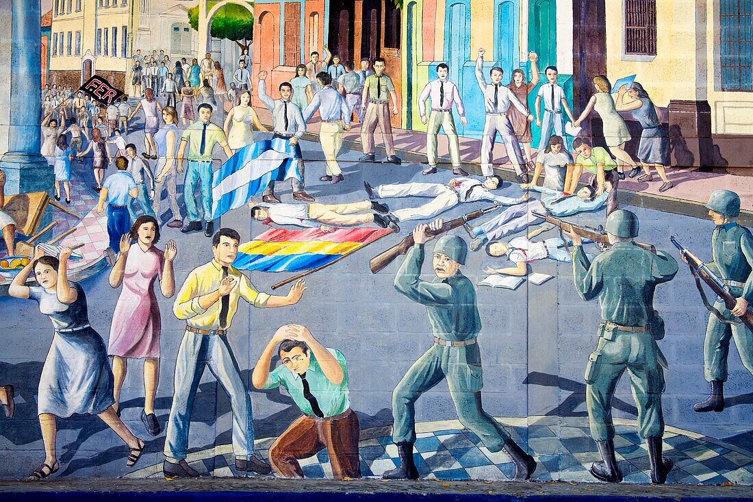 Leon, Nicaragua, Central America; Civil War Mural