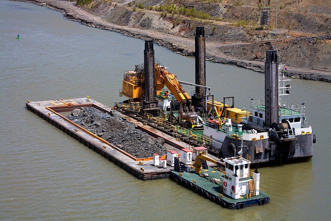 Panama Canal, Panama, Central America; Dredger, Gaillard Cut Widening Project