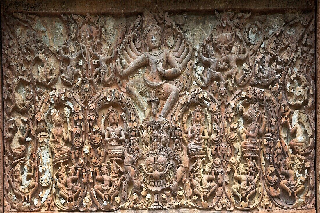 Si Khoraphum Sanctuary, Surin, Thailand; Buddhist Wall Relief