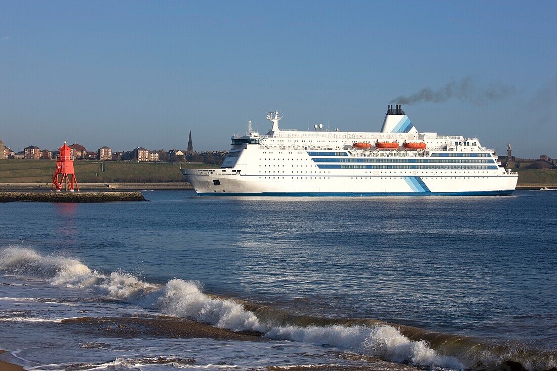 A Large Ship Near The Groyne Lighthouse