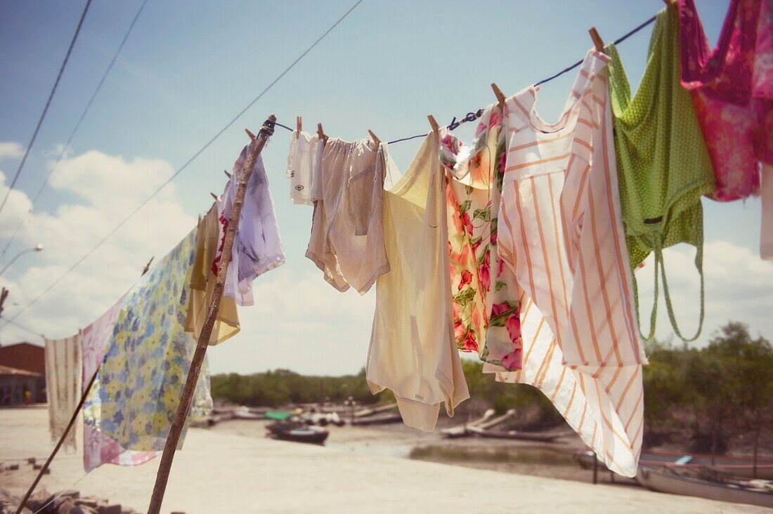 Laundry Hanging On Clothesline; Brazil