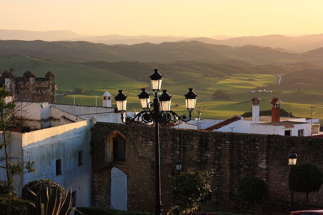 Laternenpfahl, Medina-Sidonia, Andalusien, Spanien