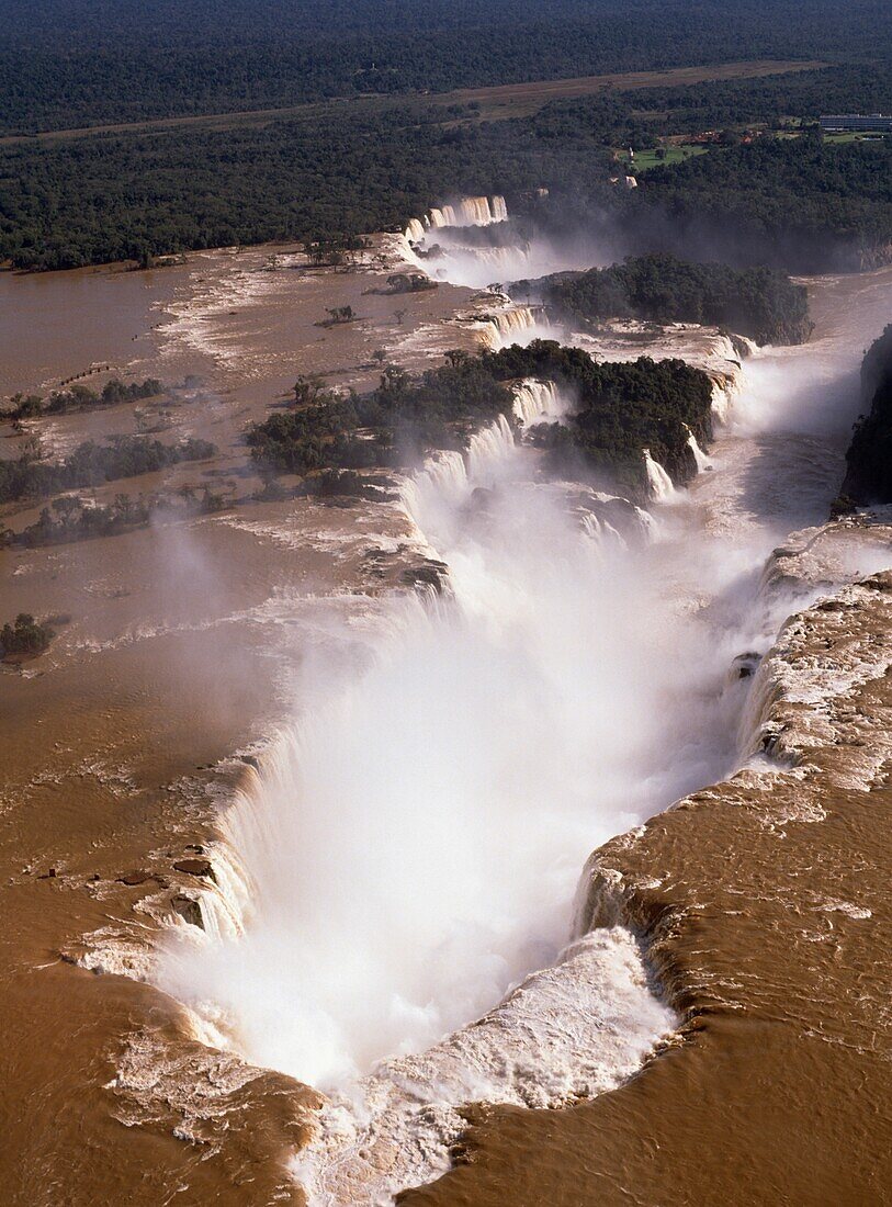 Aerial View Of Iguacu Falls, Brazil