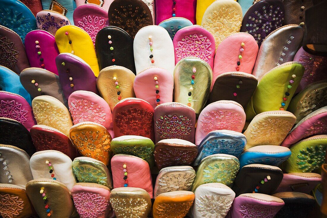 Shoes In A Shop In Essaouira, Morocco; Essaouira, Morocco