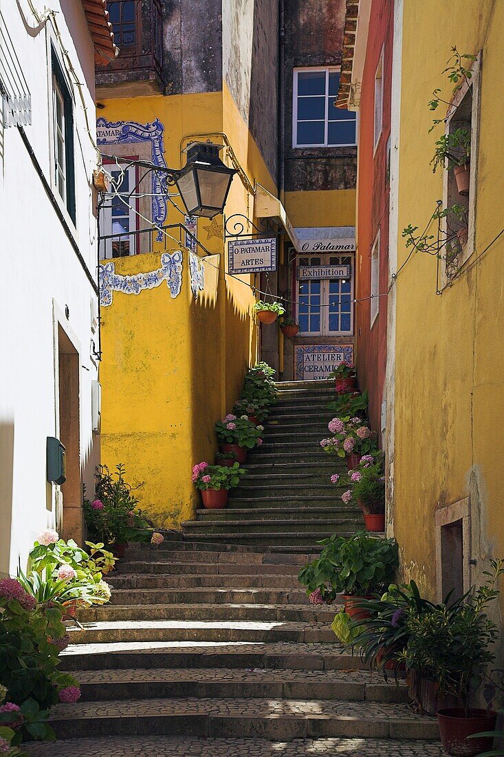 Treppe durch die Gasse, Sintra, Portugal
