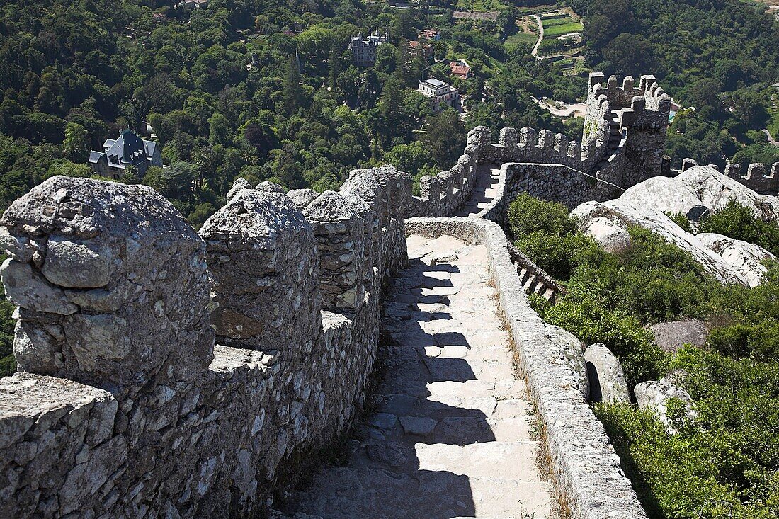 Festungsmauern der maurischen Burg; Sintra, Portugal