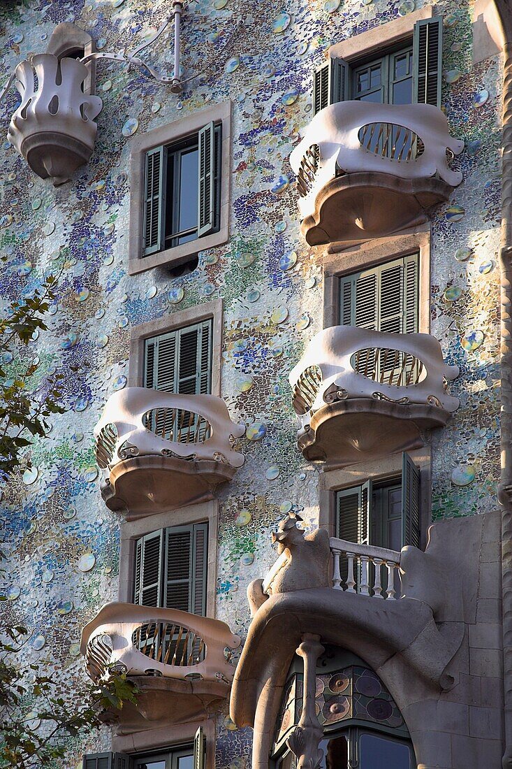 Ornate Exterior Of Casa Batllo, Barcelona, Spain