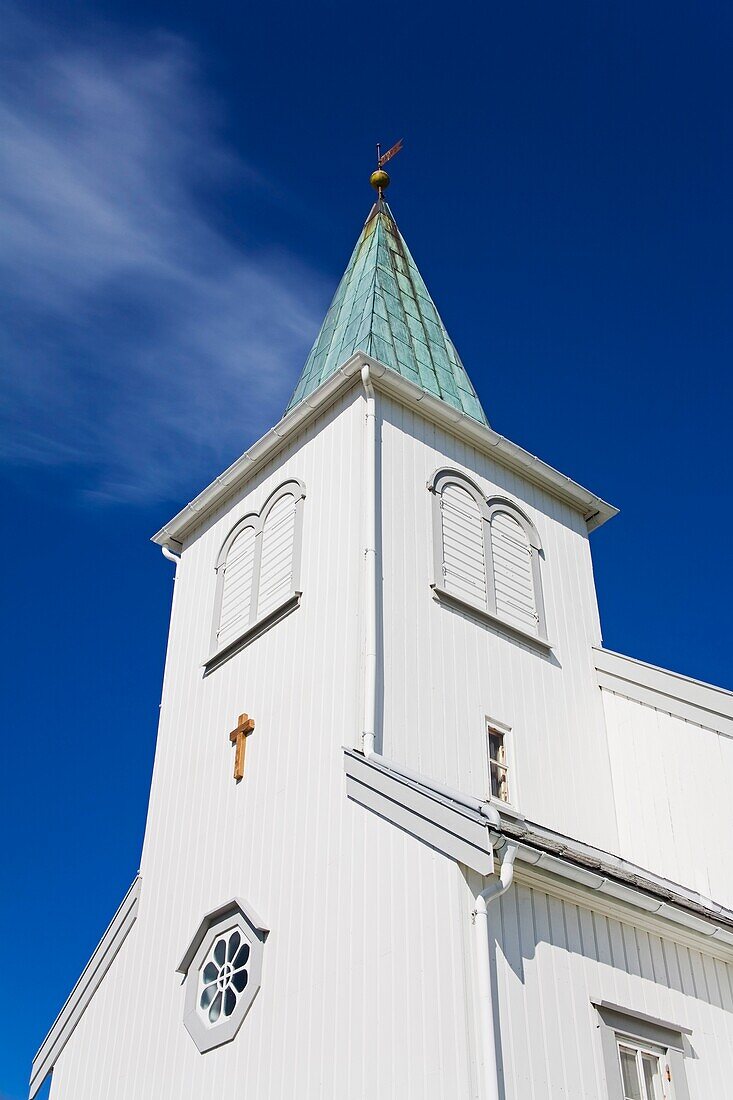 Außenansicht der Kirche, Honningsvag, Insel Mageroy, Norwegen, Skandinavien