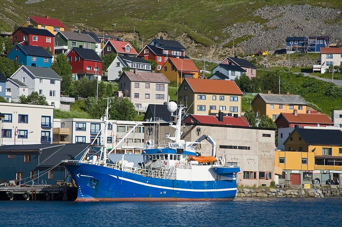 Fishing Boats In Port, Honningsvag, Mageroy Island, Norway, Scandinavia