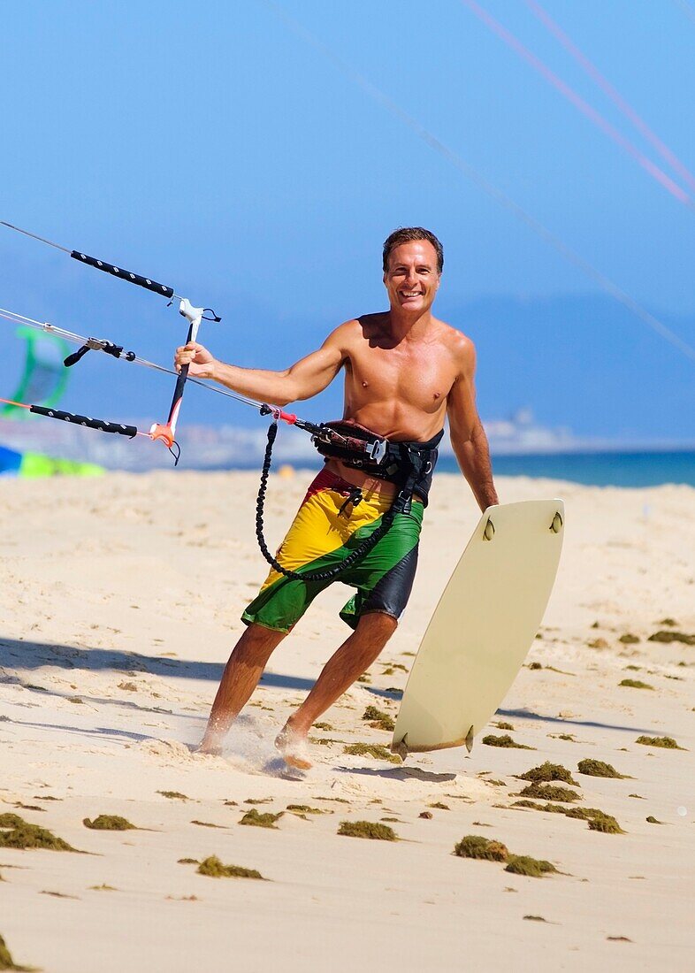 Man With Kite Surfing Equipment