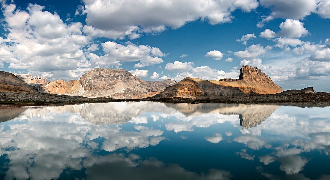 Reflections In Lake, Cirque Peak, Banff National Park; Banff National Park,Alberta,Canada