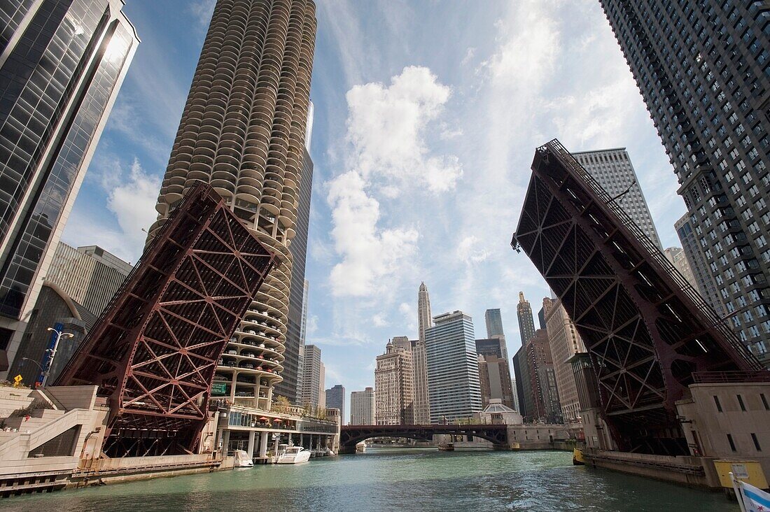 Zugbrücke; Chicago, Illinois, USA