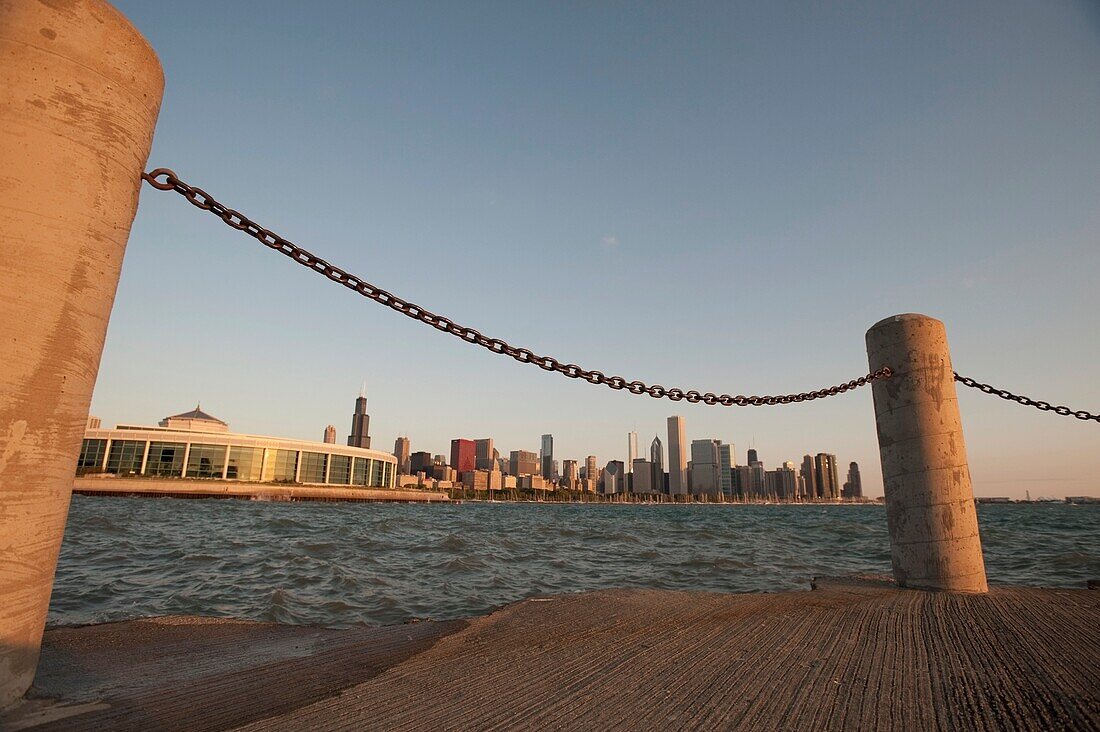 Skyline From Pier Of Chicago, Illinois, Usa