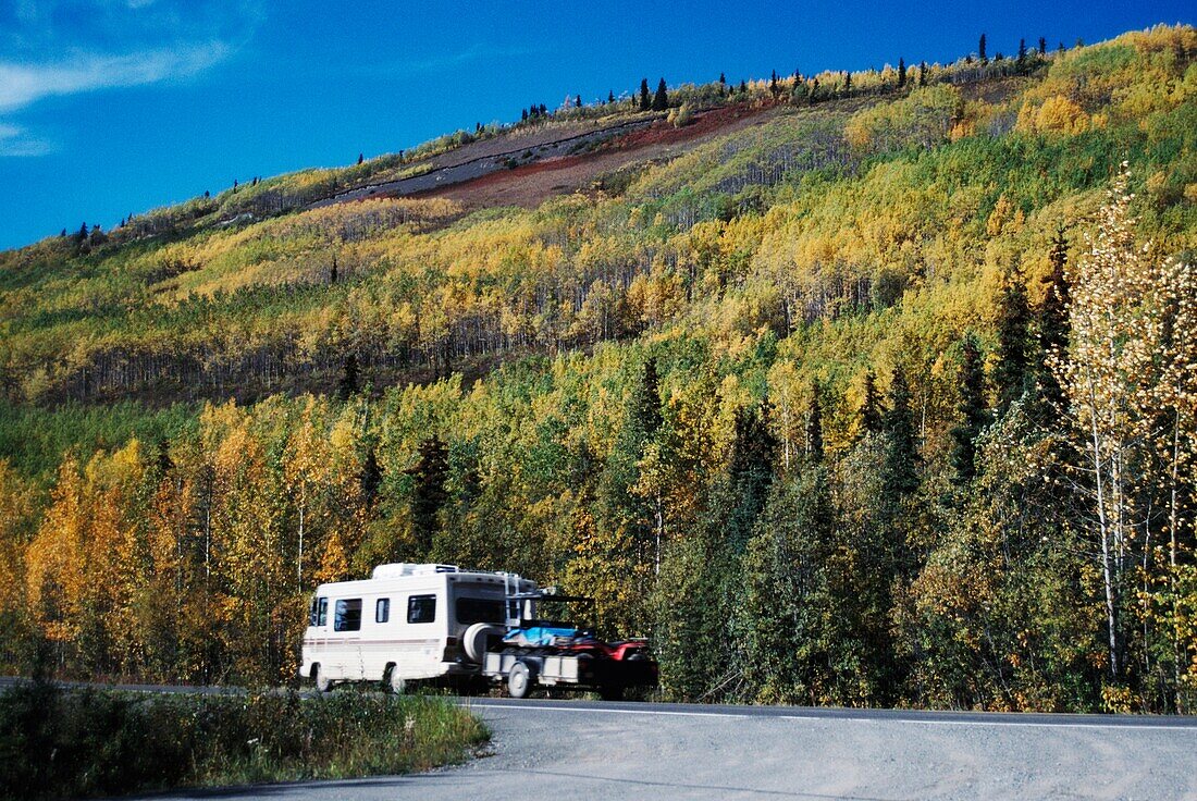 Motorhome On Road, Alaska