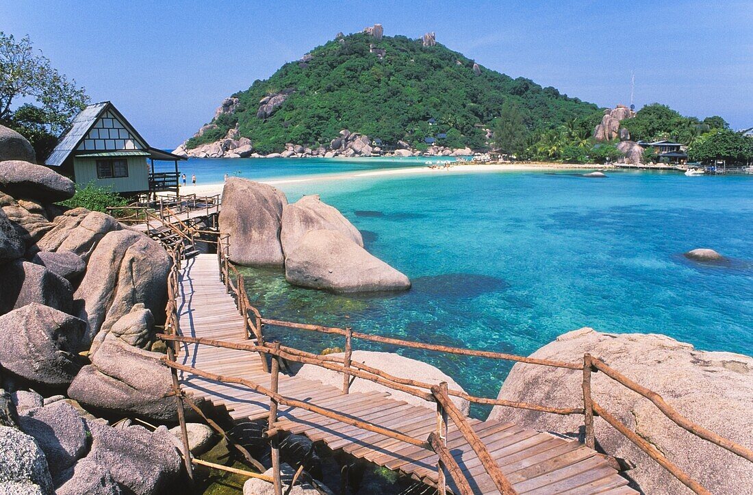 Uferpromenade, Koh Nang Yuan Inseln vor Koh Tao, Thailand