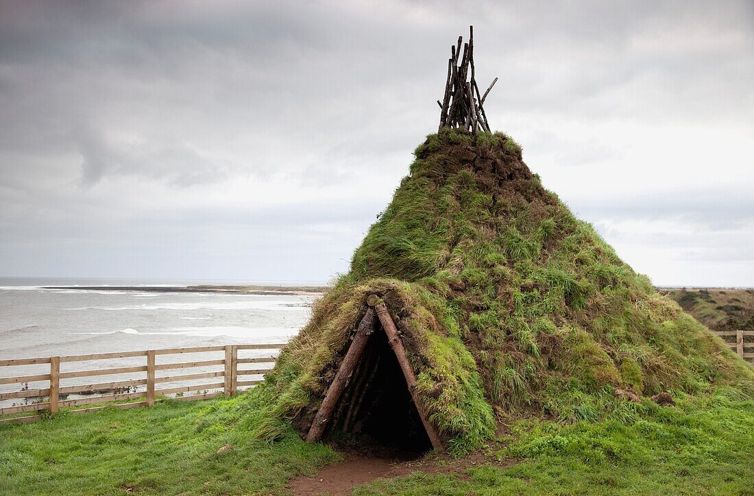 Howick, Northumberland, England; A Grass-Covered Shelter Shaped Like A Teepee