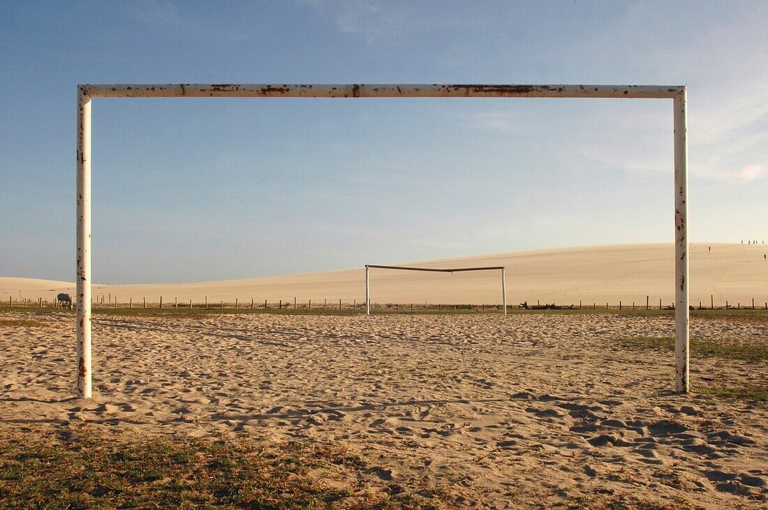 Empty Football Pitch On Beach