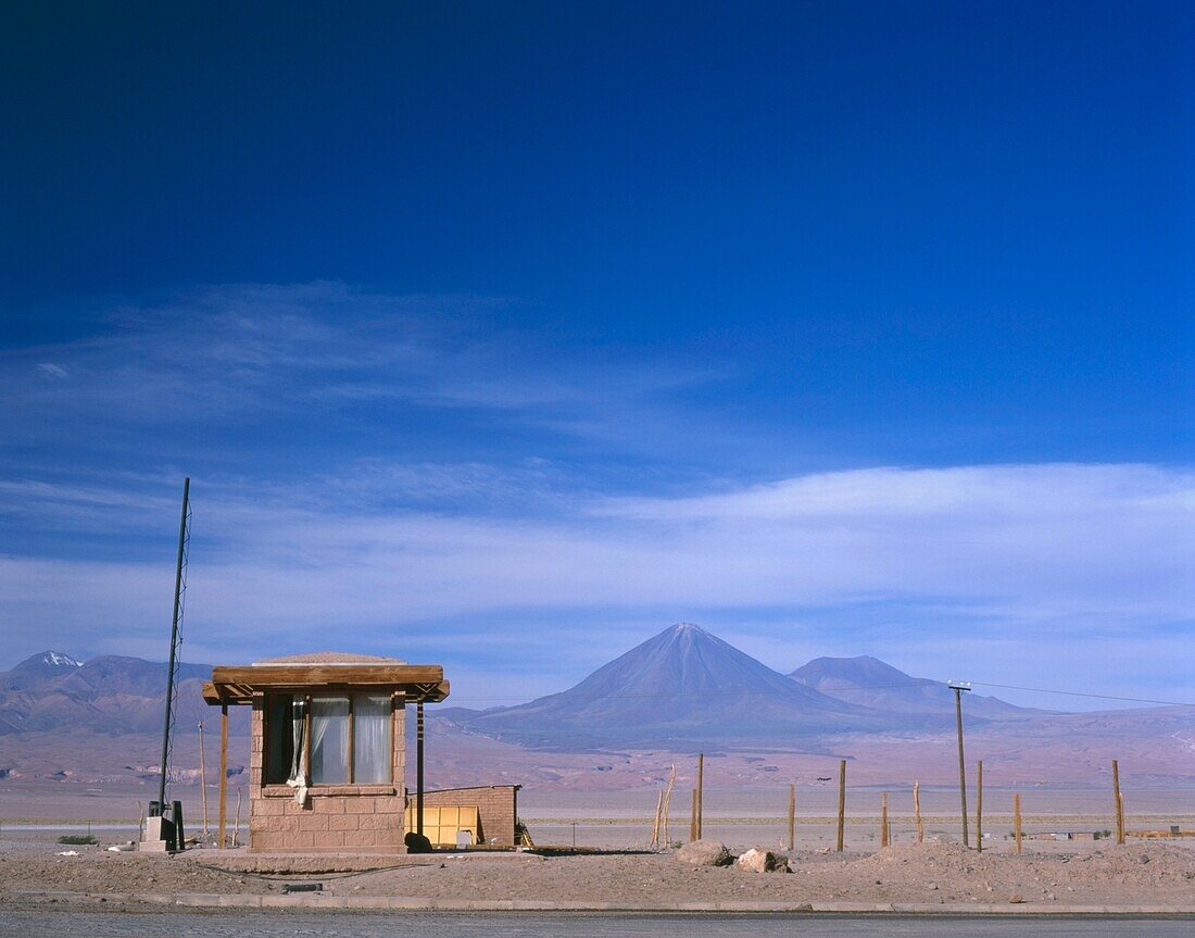 Hut In Deserted Landscape By Licancabur Volcano