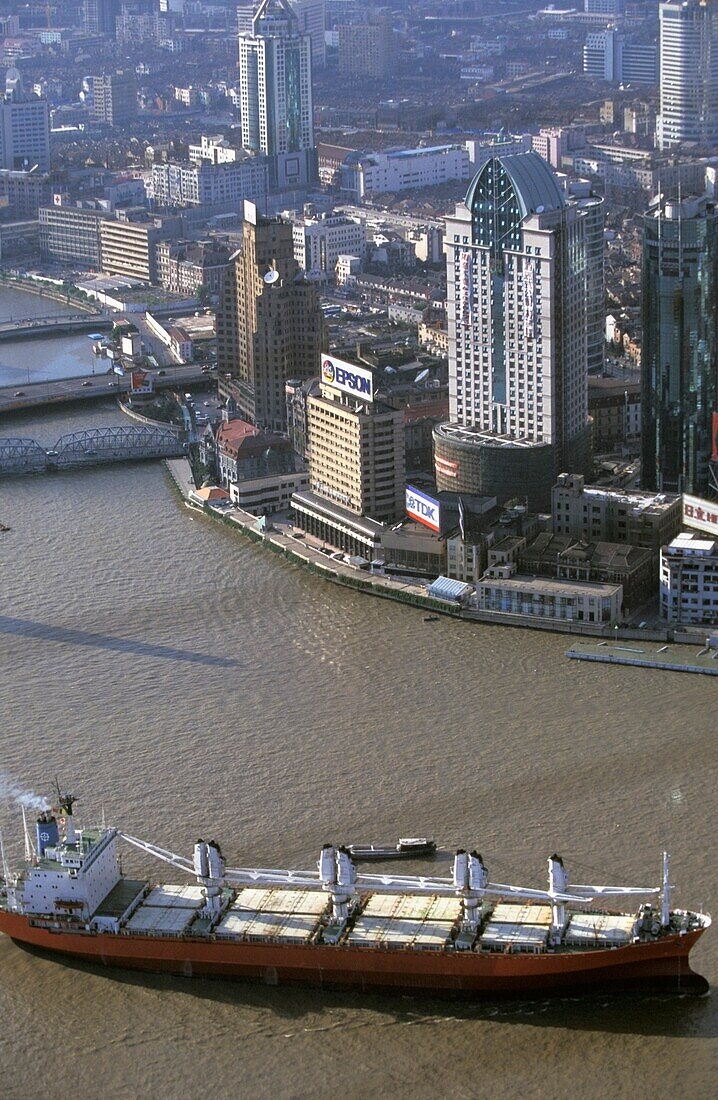 Aerial View Of Shanghai And Huangpu River