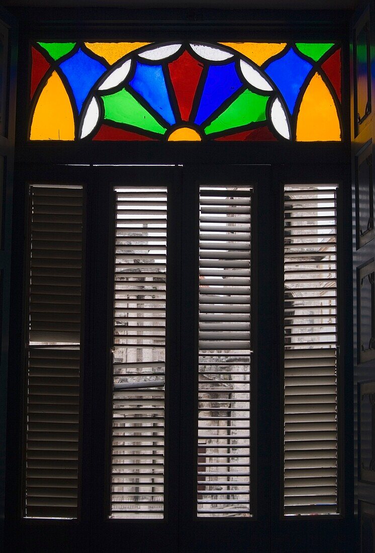 Stained Glass Windows And Shutters At Museo De Arte Colonial