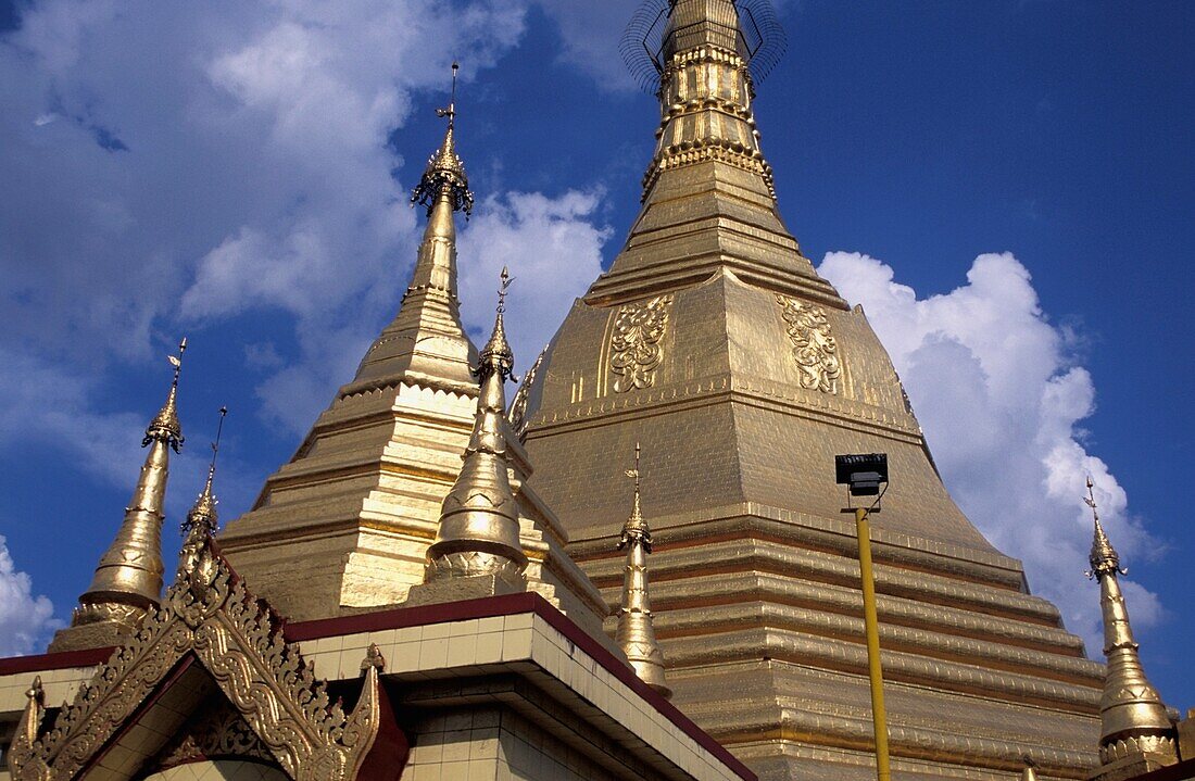 Golden Stupas At Sule Paya Temple