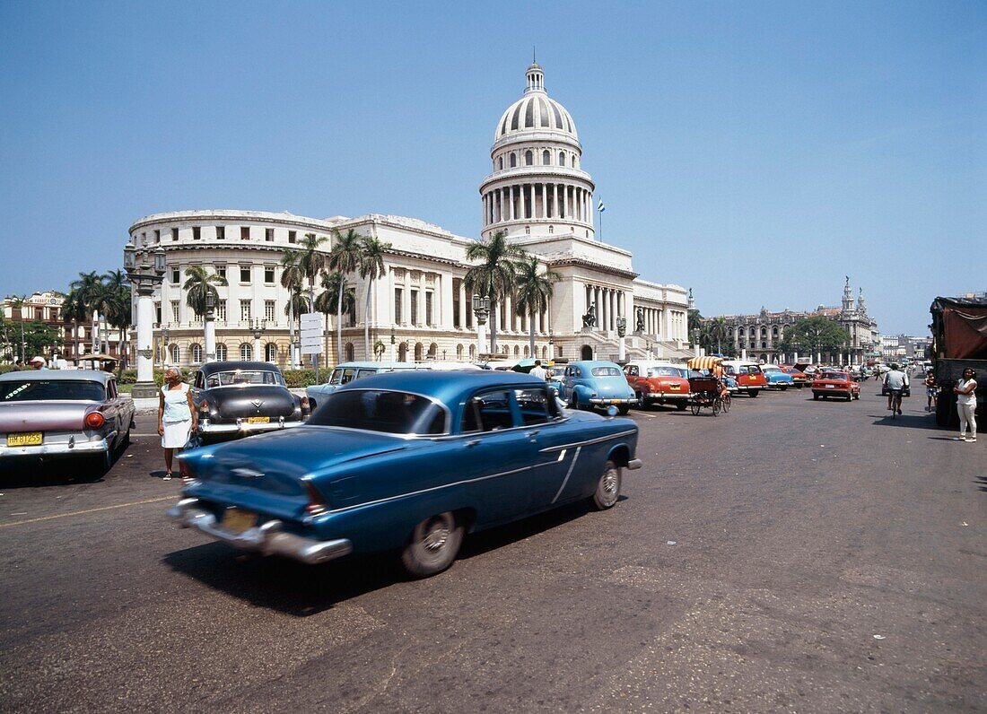 Cars In Street Outside Capital Building