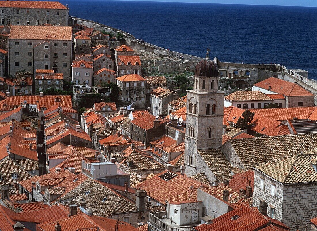 Aerial View Old Town In Dubrovnik