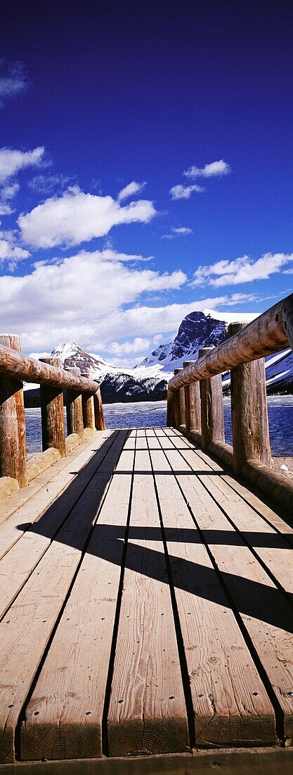Wooden Jetty Over Bow Lake