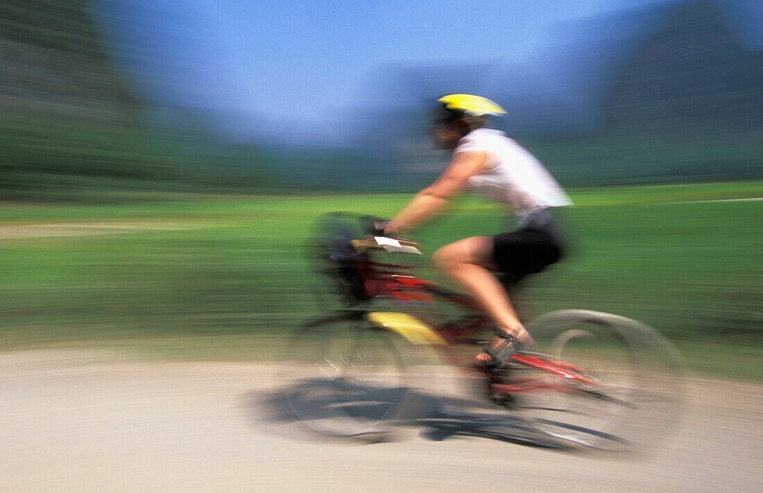 Radfahrer, unscharfe Bewegung