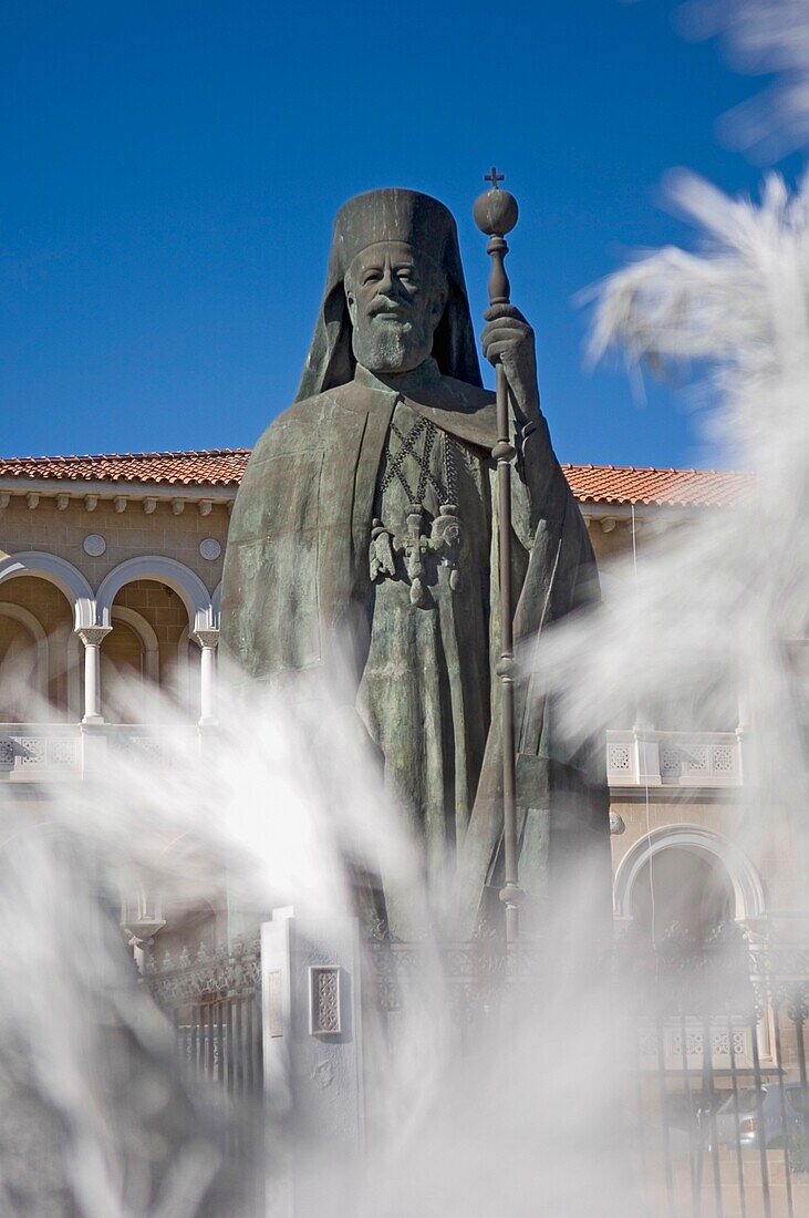 Statue Of Archbishop Makarios And Archbishopic Palace